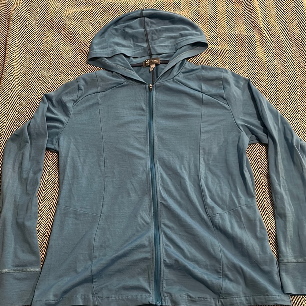 Blue full zip Ibex Hoody